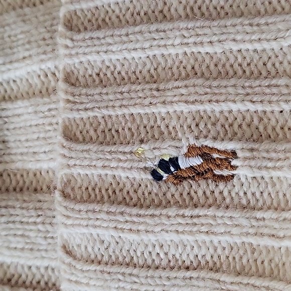 Polo Ralph Lauren wool beanie ski hat pony logo cream - Picture 2 of 3